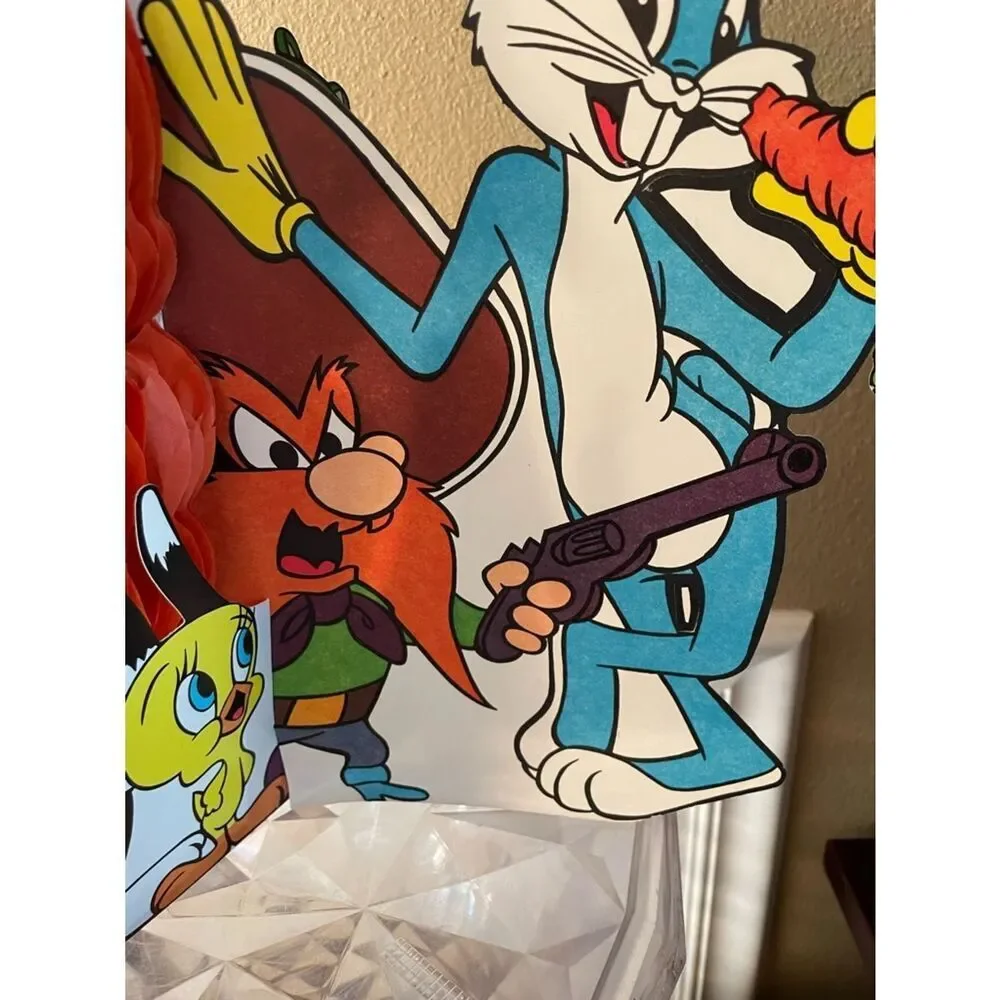 1977 Looney Tunes Carrot Honeycomb Table Centerpiece Bugs Yosemite Porky Sylvest